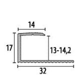 U profil arany, acél, bronz szinekben - 214